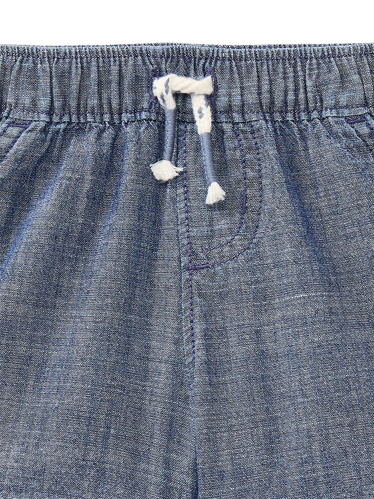 Wonder Nation Baby Boys Cotton Chambray Drawstring Shorts, Sizes 0M-24M