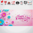 thumbnail image 2 of Decorative Design Happy Mother's Day Pink Floral Banner Spring Theme Lightweight Material for Mother's Day Celebration Home Decoration Photo Shoot, 2 of 9