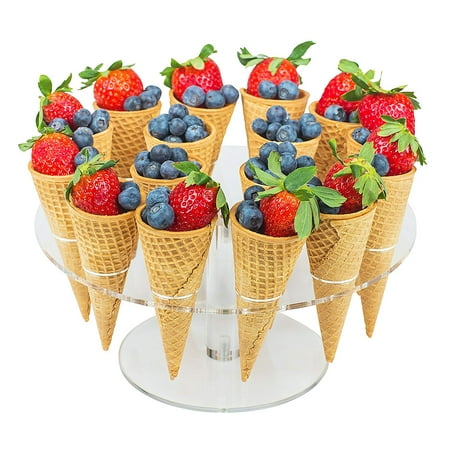 Cone Stand - Jusalpha Clear Acrylic Ice Cream Cone/ Sushi Hand roll Stand Holder 16 - Capacity (16)