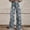 003 Gray, variant on Women's High Waisted Wide Leg Jeans, Boho Floral Print Denim Pants with Pockets, Casual Loose Fit Palazzo Jeans
