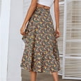 thumbnail image 4 of Summer Boho Skirts for Women Clearance Elastic Waist Ruched Floral Print Pleated Maxi Skirt 2024 Casual Flowy Swing A Line Beach Skirts, 4 of 7
