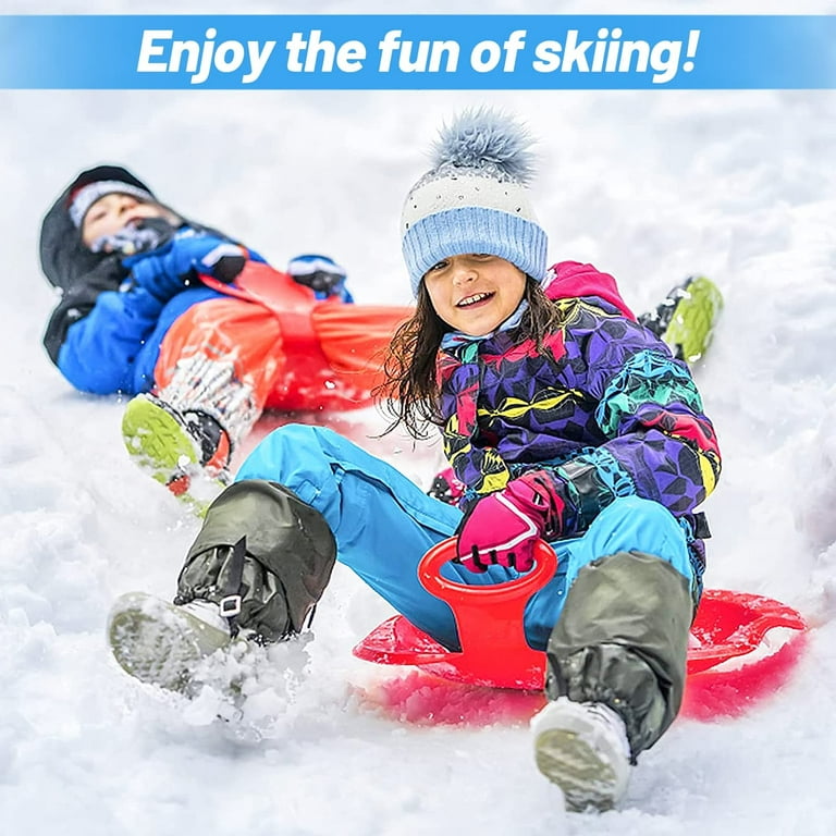 NimJoy 2 Packs Outdoor Plastic Snow Sleds Skiing Boards Snow Toys for Kids  Boys Girls, Random Color