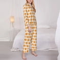 thumbnail image 3 of Sikiie Orange argyle Pajamas Set Long Sleeve Sleepwear Womens Button Down Nightwear Pj Sets-Large, 3 of 7
