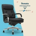 thumbnail image 2 of La-Z-Boy Sonata Executive MidBack Office Chair Bonded Leather Black and Chrome, 2 of 8