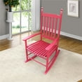 thumbnail image 7 of Outdoor Rocking Chair Wood Porch Rocker Vintage High Back Rocking Chair for Indoor Garden Balcony Red, 7 of 7