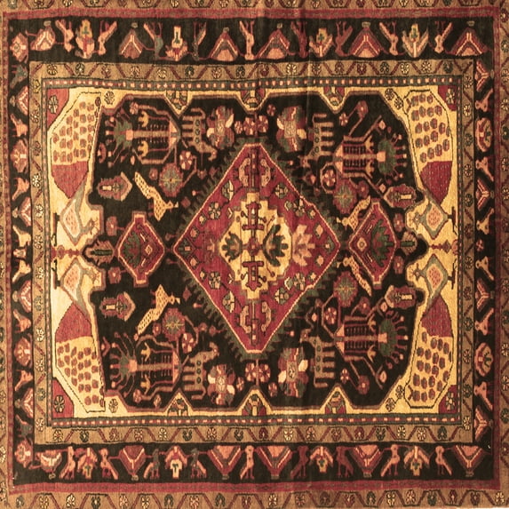 Ahgly Company Indoor Square Persian Brown Traditional Area Rugs, 8' Square