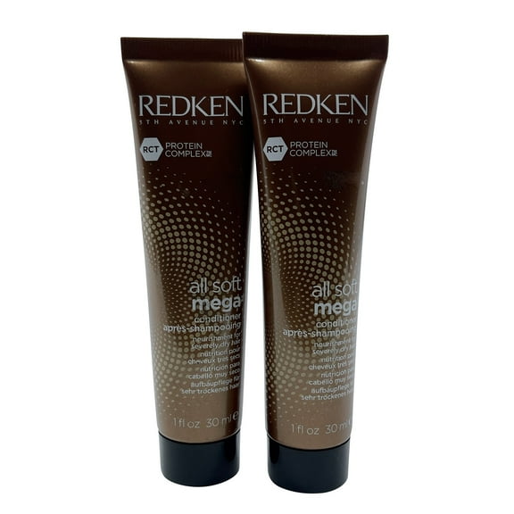 Redken All Soft Mega Conditioner Dry & Brittle Hair 1 oz Set of 2