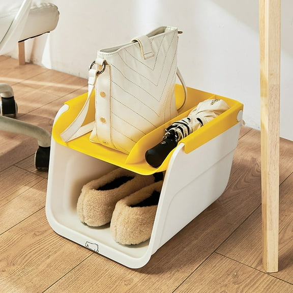 Shelf Shoe Organizer Space-Saving Locker Organizer of Shoes Yellow