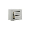 thumbnail image 3 of Blanca Modern 2-Drawer Wood Nightstand in White - Quilted Lacquer Finish, Plush Red Lining, Smooth Glides - Perfect Bedroom Bedside Cabinet - 15.55"W x 25.59"L x 24.80"H, 3 of 6