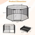 thumbnail image 3 of Gymax 8-Panel Adjustable Pet Safety Fence w/Auto-close Door & Double Locking System Black, 3 of 10