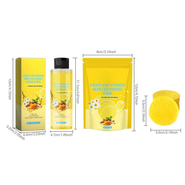 Set de suero limpiador rejuvenecedor de cúrcuma que refresca y limpia la piel con cúrcuma natural. 100 ml de esencia líquida.