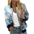 thumbnail image 6 of Ftwytp Womens Casual Jacket Long Sleeve Full Zip Coats Solid Pocket Jacket Outwear Sportswear Coats Stripe Print Cardigan Outwear Zipper Sweatshirts, 6 of 7