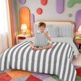 thumbnail image 4 of Erosebridal Abstract Linear Art 7-Piece Twin Bedding,Mid-Century Striped Bedding Comforter Set,Light Gray Reversible, 4 of 7