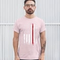 thumbnail image 3 of Tee Hunt Thin Line T-Shirt American Flag Firefighter Fire Department Men's Tee, Light Pink, 5X-Large, 3 of 5