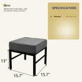 thumbnail image 5 of Auzfy 2 Pcs Assembled Aluminum Outdoor Ottomans Footstools with Grey Cushions for Patio, Black Frame, 5 of 6