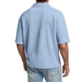 thumbnail image 4 of Bibifish Mens Polo Shirts Short Sleeve Waffle Knit Relaxed Fit Casual Shirts Pocket Daily Wear Tops, 4 of 4