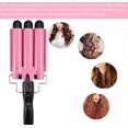 thumbnail image 5 of MINKUROW 3 Barrel Curling Iron,1 Inch Hair Waver Curling Iron Adjustable 25mm Curling Iron for Long or Short Hair Heat Up Quickly Last Long Waver Iron Wand for Women Pink, 5 of 6