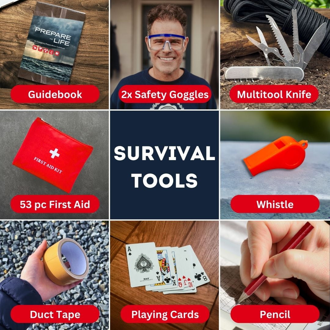 Essentials Complete Deluxe Survival Kit 2 Person | Bug-Out-Bag | Emergency Go Bag Kit for Wildfires, Hurricanes, and Other Natural Disasters