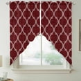 thumbnail image 5 of Dark Red Plaid Swag Valances for Windows 2 Pack Retro Country Moroccan National Geometrical Plaid Swag Kitchen Curtains 45 Inches Long Rod Pocket Short Window Treatment for Kitchen Bathroom 36"x45", 5 of 9