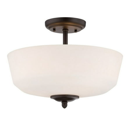

Designers Fountain 15006-SF-34 Darcy - Three Light Semi-Flush Mount Oil Rubbed Bronze Brushed Nickel Finish with Opal Glass