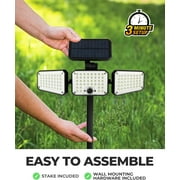 Bell+Howell Bionic Flood Light AS SEEN ON TV, 500 Lumen Deluxe Version Bionic Floodlight, LED Solar Flood Lights Outdoor Motion Sensor Waterproof Solar Security Lights with 360° 3 Panel Design