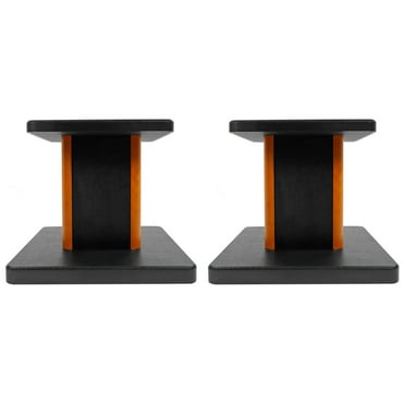 Pair Rockville RHT8C Computer/Bookshelf Desktop Speaker/Studio Monitor Stands-Wood