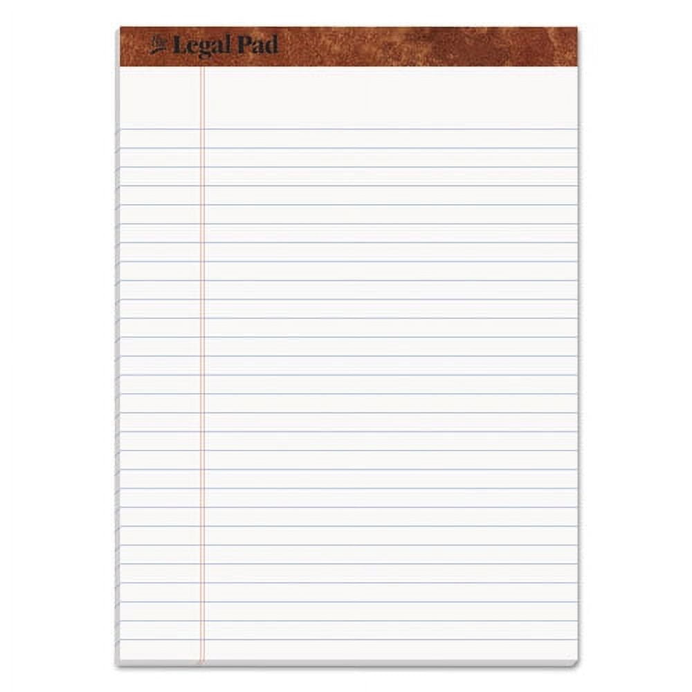 "The Legal Pad" Ruled Perforated Pads, Wide/legal Rule, 50 White 8.5 X 11.75 Sheets | Bundle of 5 Pads
