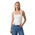 thumbnail image 1 of Camisetas sin mangas con cuello halter para mujer, color liso, bajo con abertura, chalecos casuales, moda de verano, camisetas sin mangas, estilo streetwear, 1 of 9