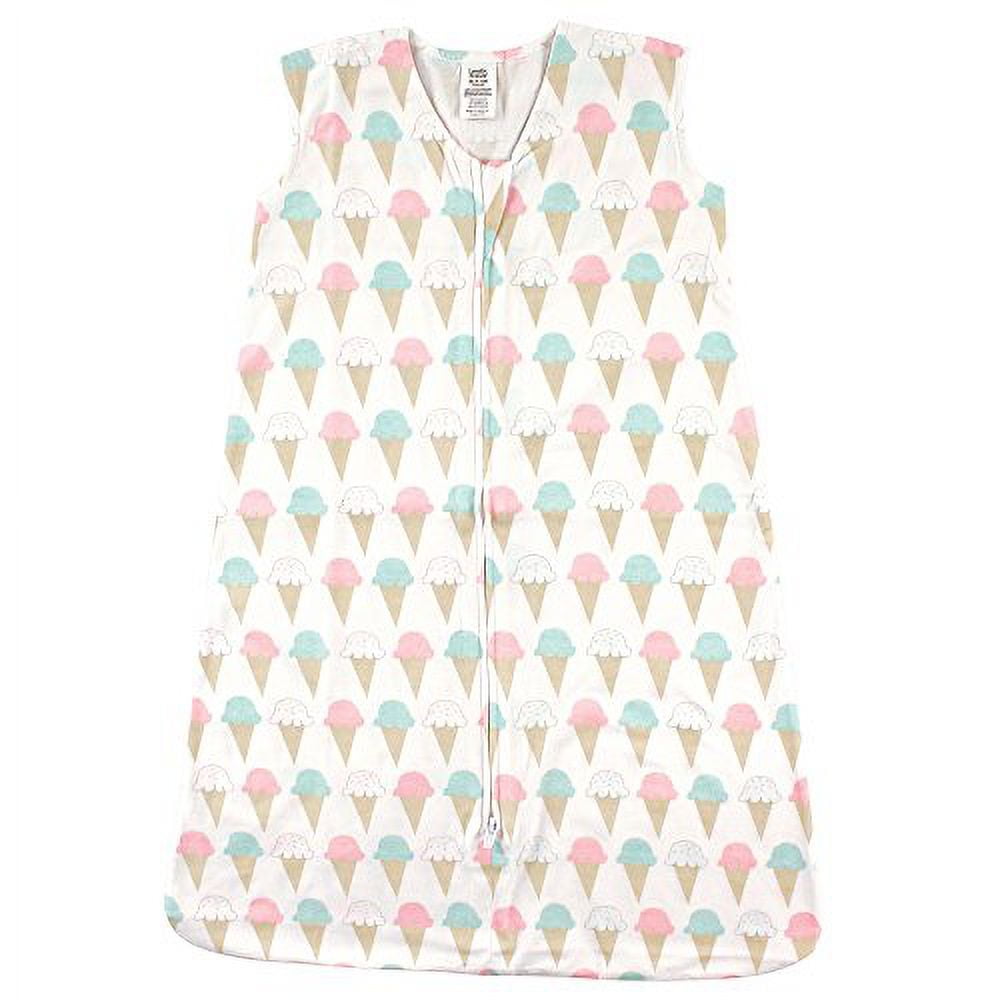 Luvable Friends Baby Girl Sleeveless Jersey Cotton Sleeping Bag, Sack, Blanket, Ice Cream Jersey, 18-24 Months