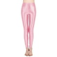 thumbnail image 2 of TrendOFT Women's High Waisted Yoga Pants Tummy Control Shiny Sports Tights Workout Leggings Shimmer Tights Pink L, 2 of 5