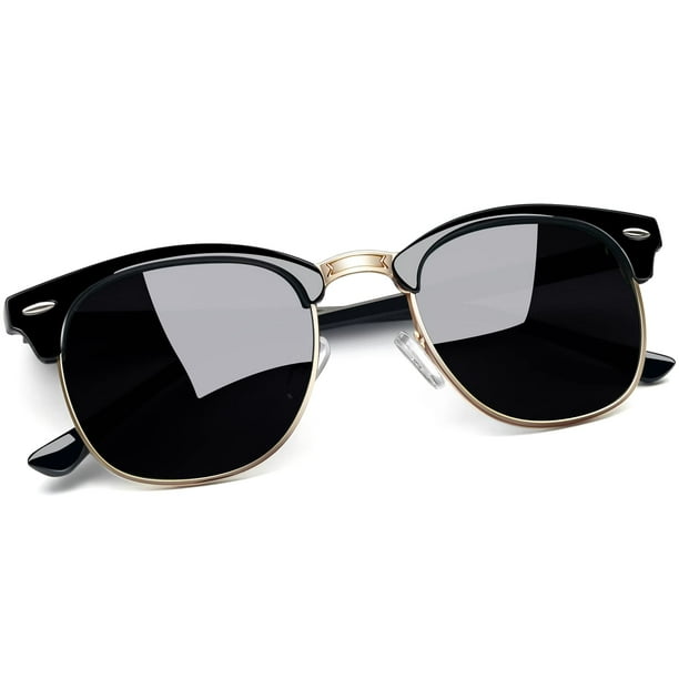 Joopin Lentes de Sol Semirimless Negros Polarizados UV400