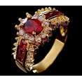 thumbnail image 1 of Anillo de circonita azul y roja Anillo de moda europea y americana para hombre y mujer, 1 of 6