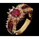 thumbnail image 1 of Anillo de circonita azul y roja Anillo de moda europea y americana para hombre y mujer, 1 of 6