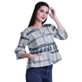 thumbnail image 3 of Moomaya T-Shirt à Col Rond pour Femmes à Manches Évasées, Haut Court en Coton Imprimé, Haut Décontracté, 3 of 4