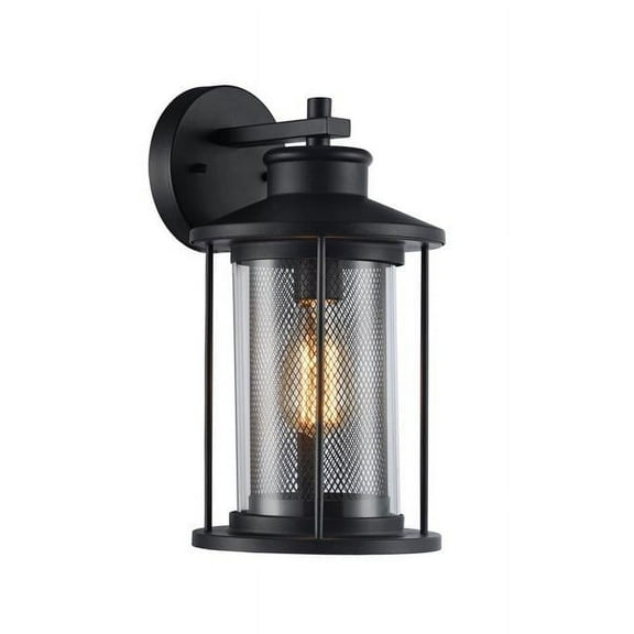 14 in. Tall Crichton Transitional 1 Light Textured Black Outdoor Wall Sconce