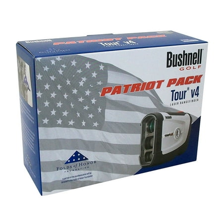 NEW Bushnell Tour V4 Patriot Pack Laser Rangefinder w Blue SKINZ, Case & (Best Laser Rangefinder For Golf And Hunting)