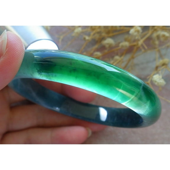 Icy Green Natural A JADE Jadeite Bangle Bracelet 60 mm 684383 TN