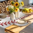 thumbnail image 4 of Baseball Round 15 Inch Placemats Set of 4, Red White Texture Sports Ball Minimalist HeatResistant Non Slip Place Mats for Dining Table, Wipeable Braided Kitchen Table Mats for Housewarming, 4 of 9