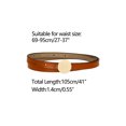 thumbnail image 3 of INSPIRE CHIC Faux Leather Skinny Belt for Women Round Metal Buckle Waist Belts For Jeans Dress Brown, 3 of 4
