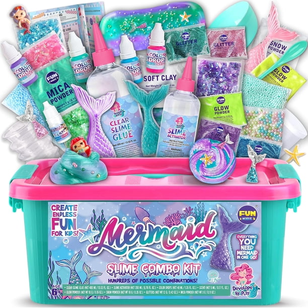 Kit de limo de sirena para niñas, FunKidz Shimmer Kit de fabricación de limo para niños de FUN KIDZ FUN KIDZ