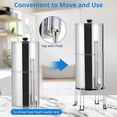 thumbnail image 3 of Danolapsi Gravity-fed Water Filter System, 2.25G Stainless-Steel Water Filter System with 2 Black Carbon Filters,2 Fluoride Filters, Metal Water Level Spigot and Stand,for Home,Camping, RV,Emergencies, 3 of 6