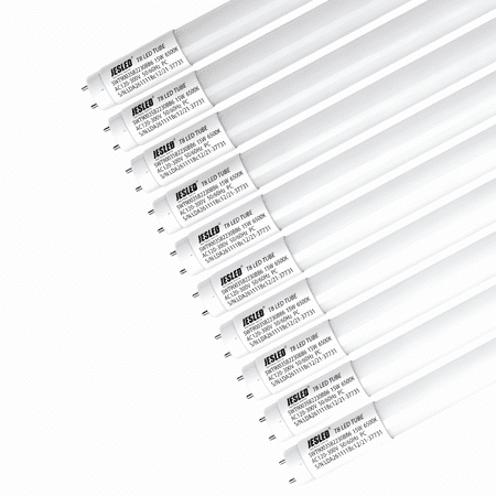 JESLED T8 LED Bulbs 4 Foot, 12W 2200 LM, (40W Equivalent) Type B Ballast Bypass, Single or Double End Power, 5000K Daylight, ETL Certified, 10 Pack