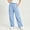 Light Blue women plus size cargo pants a1, variant on Women Plus Size Wide Leg High Waisted Cargo Pants with Pockets Casual Solid Loose Long Trousers Activewear Workout Streetwear Y2K Baggy Pants, Red 2XL