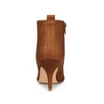thumbnail image 4 of BLISSFUL STEP Women's Pointed Toe Side Zip Stiletto Heel Ankle Boots Brown 9, 4 of 8