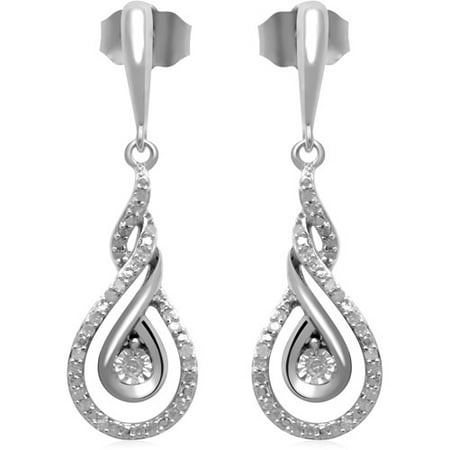 1/5 Carat T.W. Diamond Sterling Silver Knot Earrings