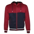 thumbnail image 2 of Mens Athletic Tracksuit Set 2-Piece Zip Up Jacket Jogger Pants Red Black L, 2 of 6