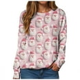 thumbnail image 6 of TTUHYWXI Womens Ugly Christmas Deer Sweatshirts Fashion Xmas Pullover Tops Fall Casual Crewneck Long Sleeve T Shirts Oversized (Light Pink, XL), 6 of 6