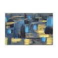 thumbnail image 2 of Textured Abstract Acrylic Painting Hand Painted Blue Black Yellow Canvas Wall Art for Home Decor Ready-to-Hang, 2 of 10