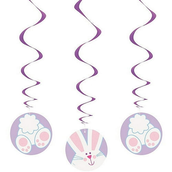 Hanging Happy Bunny Easter Decorations, 26in, 3ct