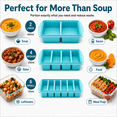 thumbnail image 3 of 3-Pack Silicone Freezer Trays With Lids, 2 Large 2-Cup(500ml)&4 Medium 1-Cup(250ml)&6 Small 1/2-Cup(125ml),Soup Freezer Container Molds for Meal Prep&Freezing Soup,Stews,Sauces, 3 of 9